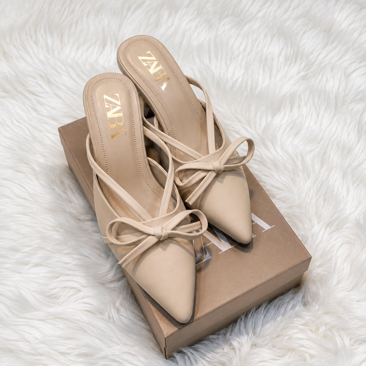 Zara Bow Satin Heels