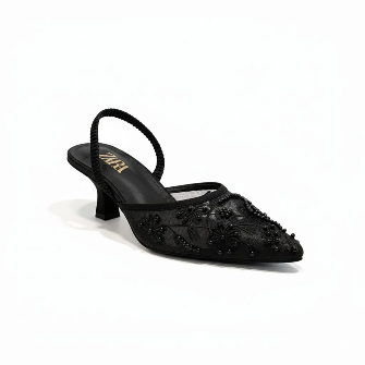 Zara Mesh Embroidered Heels ( ALLOW TO OPEN AND FREE SHIPPING )