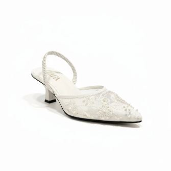 Zara Mesh Embroidered Heels ( ALLOW TO OPEN AND FREE SHIPPING )