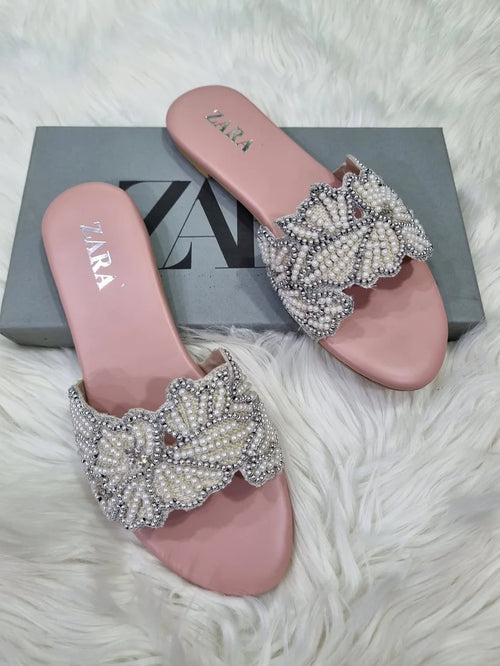 Crystal Pearl Slippers