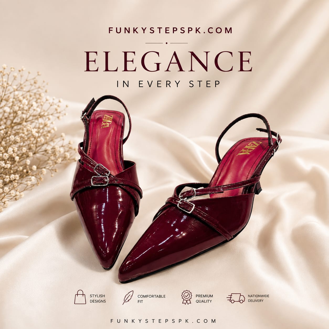 Womens Pointed Toe Slingback Heel