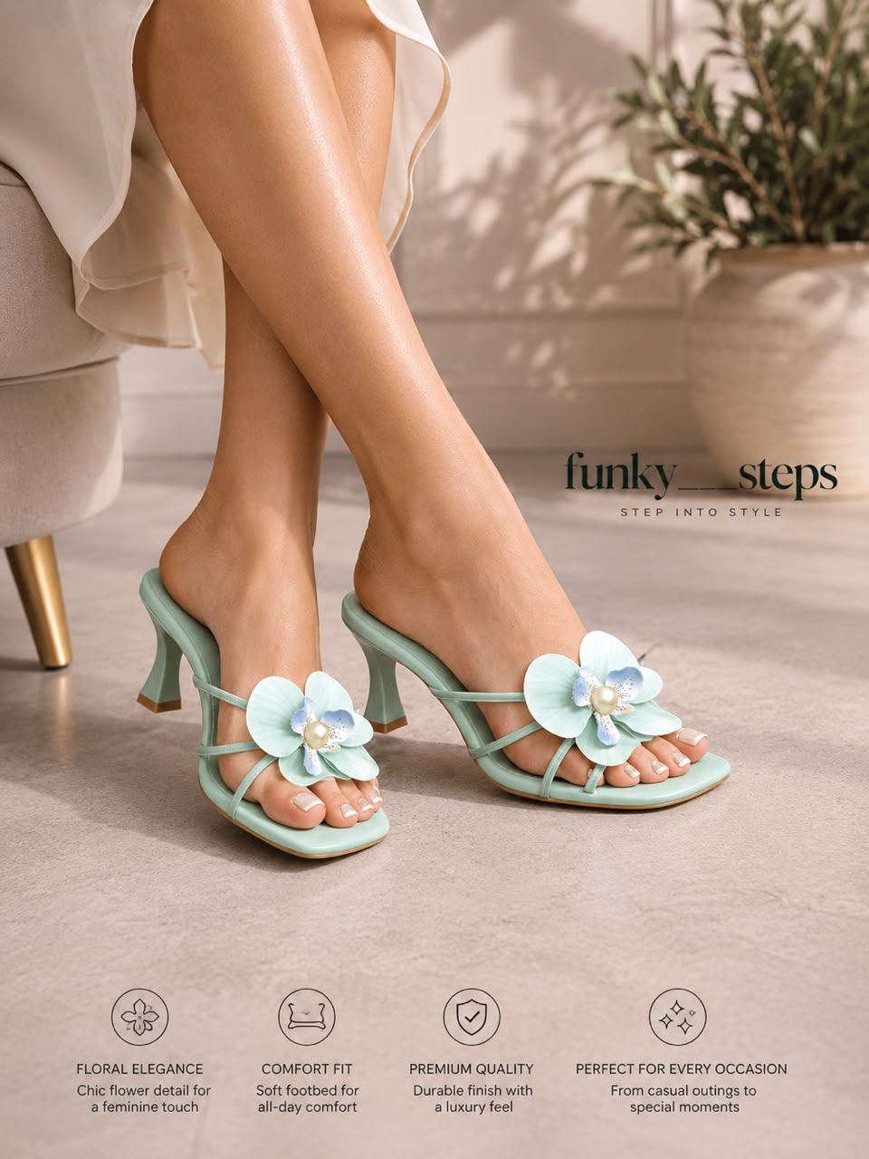 Blossom flower heel