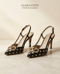 Polkadot V-Logo Heels